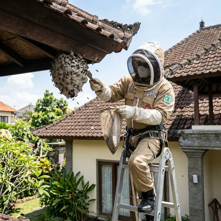 Cara Menghilangkan Sarang Tawon Vespa & Lebah Liar di Atap Rumah Secara Aman